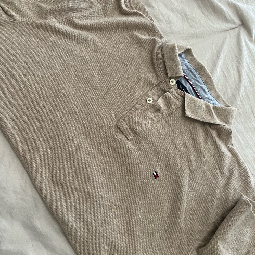 Tommy Hilfiger Tan Polo Shirt Classic Cotton Style